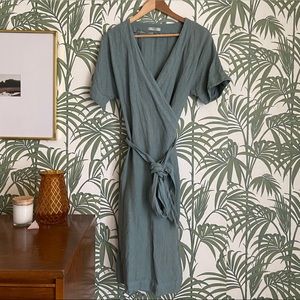 Menique Linen Wrap Dress (like Not Perfect Linen)